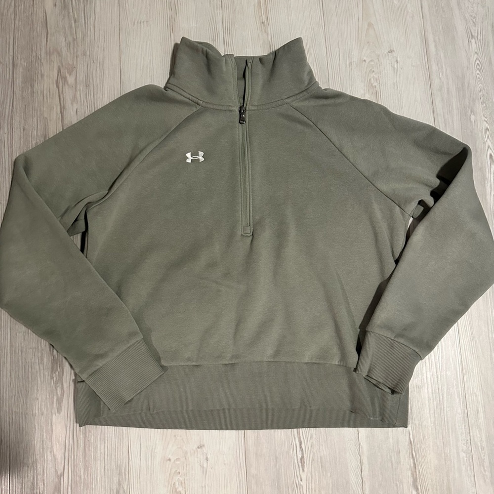 Under Armour Olive Green Quarter-Zip Pullover Sweatshirt